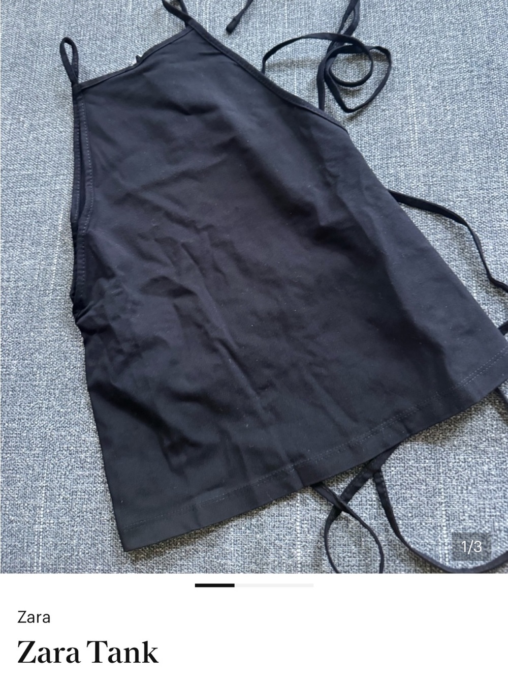 Zara Black Halter Tie-Strap Tank Top